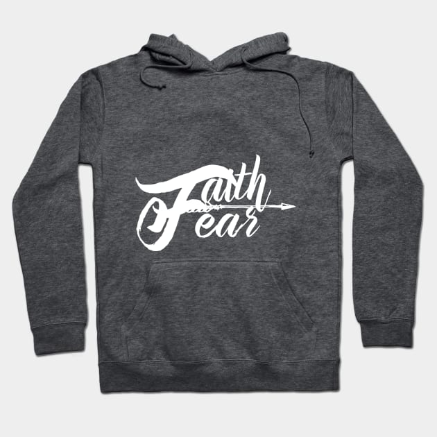 Faith Over Fear Christian Arrow Design Gifts Hoodie by BeLightDesigns